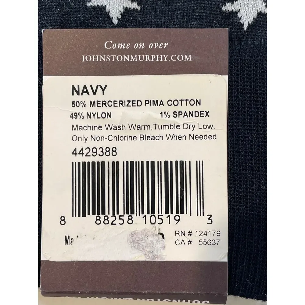 Johnston & Murphy Novelty Socks – Navy/Red Flag